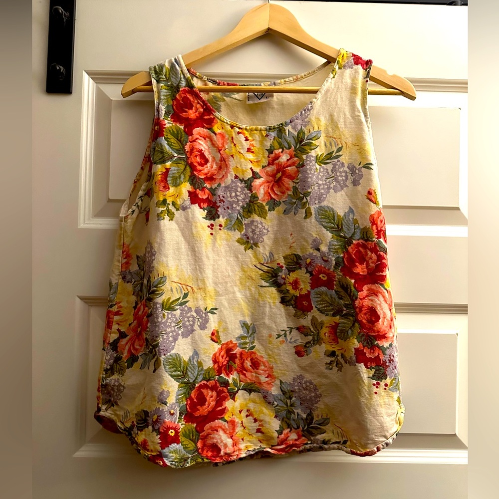 Vintage Linen Floral top